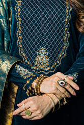 Teal Blue Festive Unstitched Suit NV203 - 3Pc